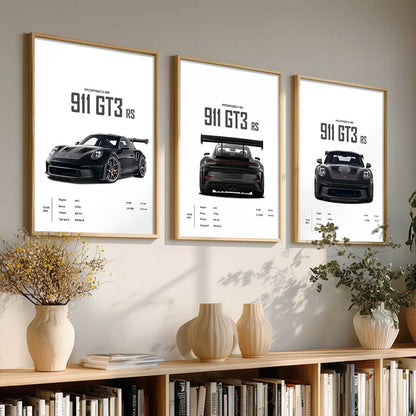 Big Porsche 911 Cars Wall Art Paintings for Living Room Bedroom
