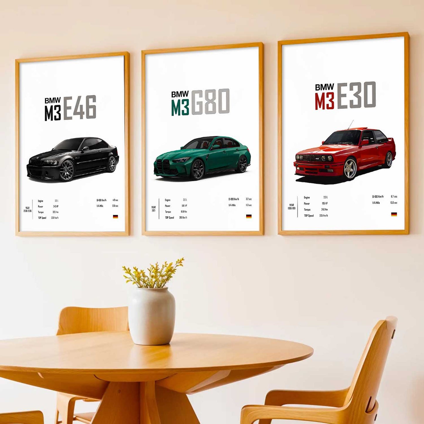 Big BMW M3 Cars Wall Art Paintings for Living Room Bedroom