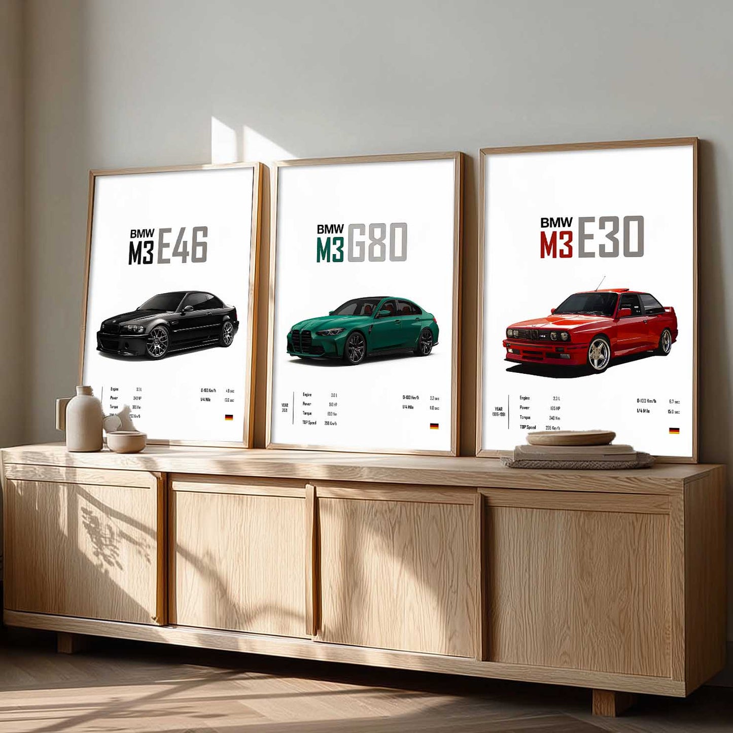 Big BMW M3 Cars Wall Art Paintings for Living Room Bedroom