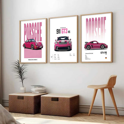 Big Porsche 911  Car  Wall Art Paintings for Living Room Bedroom