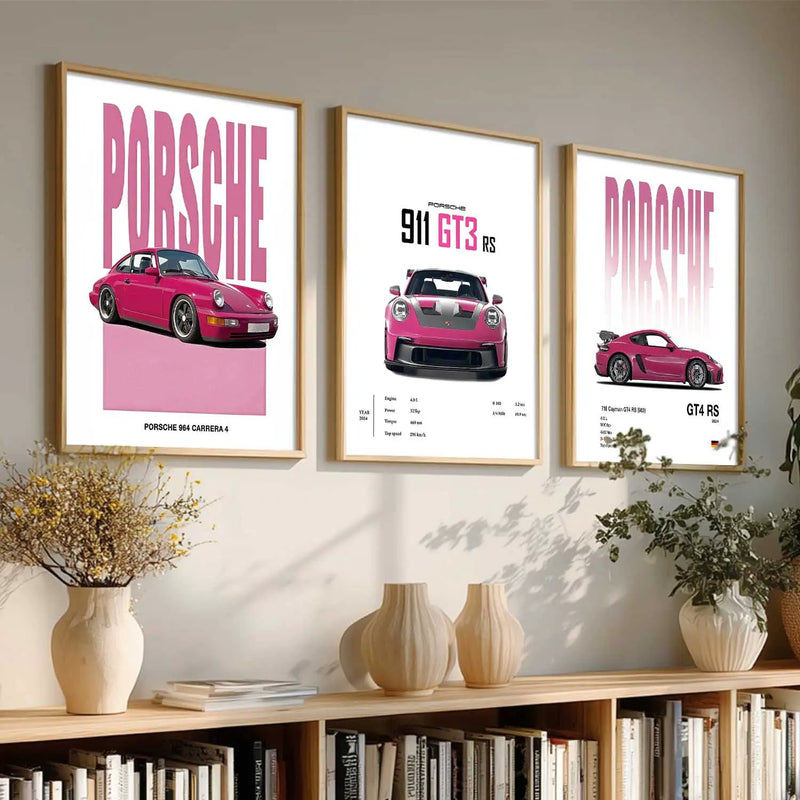 Big Porsche 911  Car  Wall Art Paintings for Living Room Bedroom