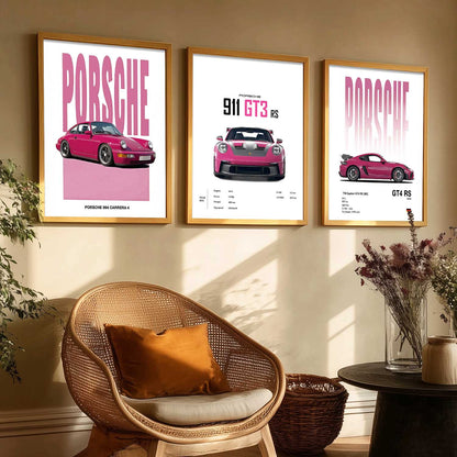 Big Porsche 911  Car  Wall Art Paintings for Living Room Bedroom