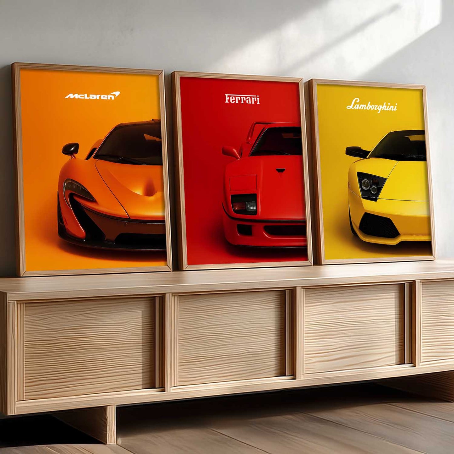 Big McLaren Ferrai Lamborghini Cars  Wall Art Paintings for Living Room Bedroom