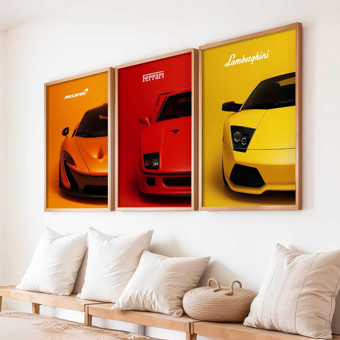 Big McLaren Ferrai Lamborghini Cars  Wall Art Paintings for Living Room Bedroom
