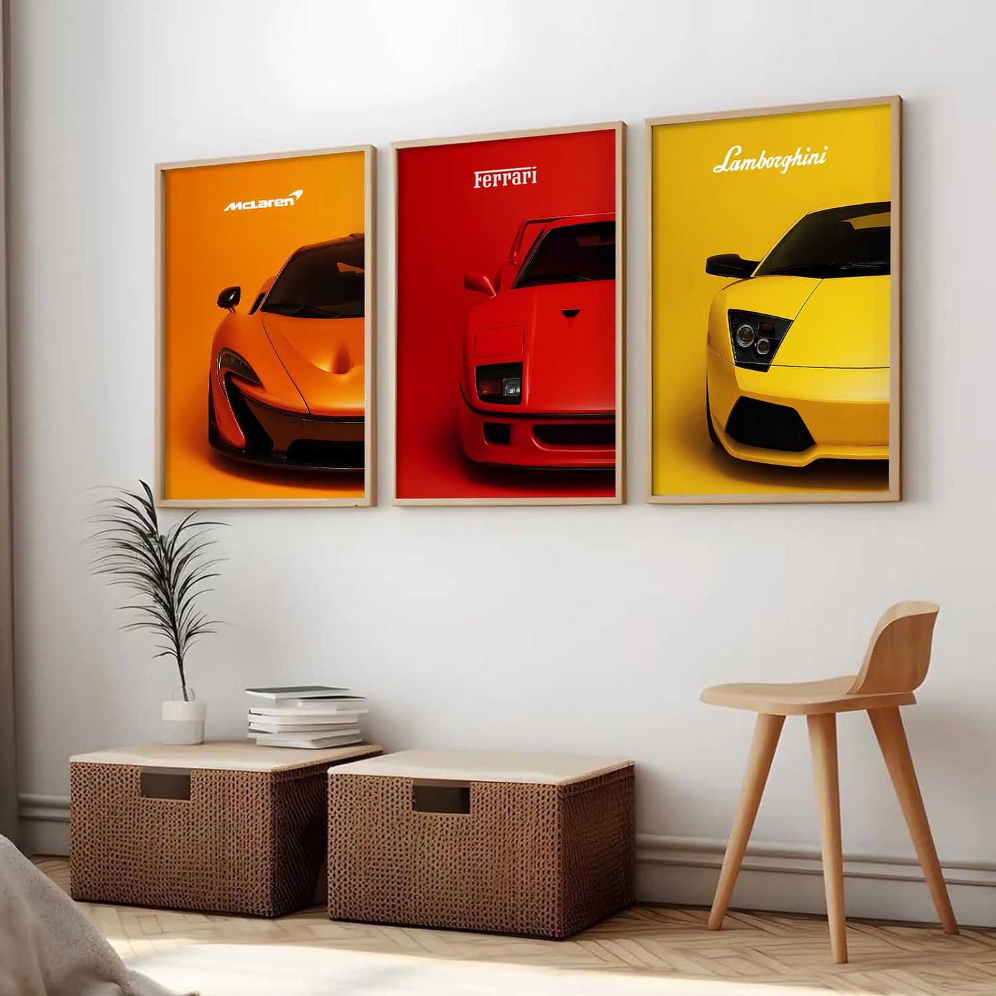Big McLaren Ferrai Lamborghini Cars  Wall Art Paintings for Living Room Bedroom