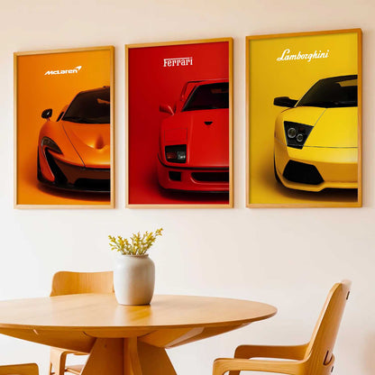 Big McLaren Ferrai Lamborghini Cars  Wall Art Paintings for Living Room Bedroom