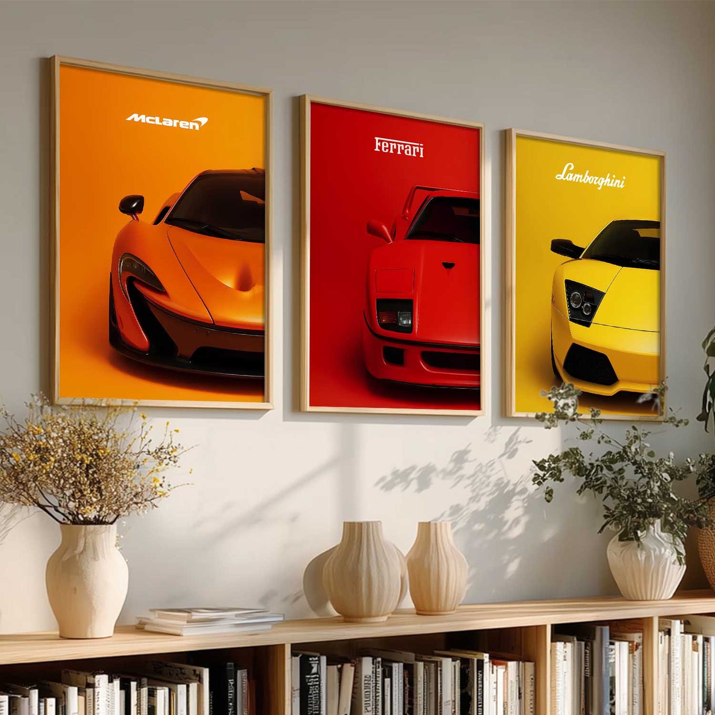 Big McLaren Ferrai Lamborghini Cars  Wall Art Paintings for Living Room Bedroom