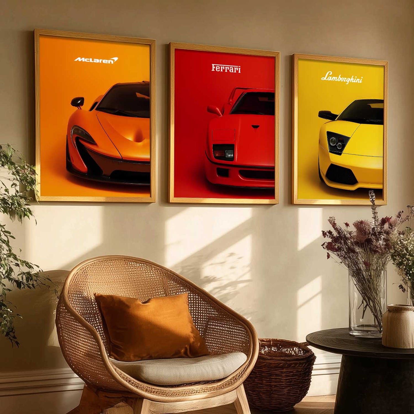 Big McLaren Ferrai Lamborghini Cars  Wall Art Paintings for Living Room Bedroom
