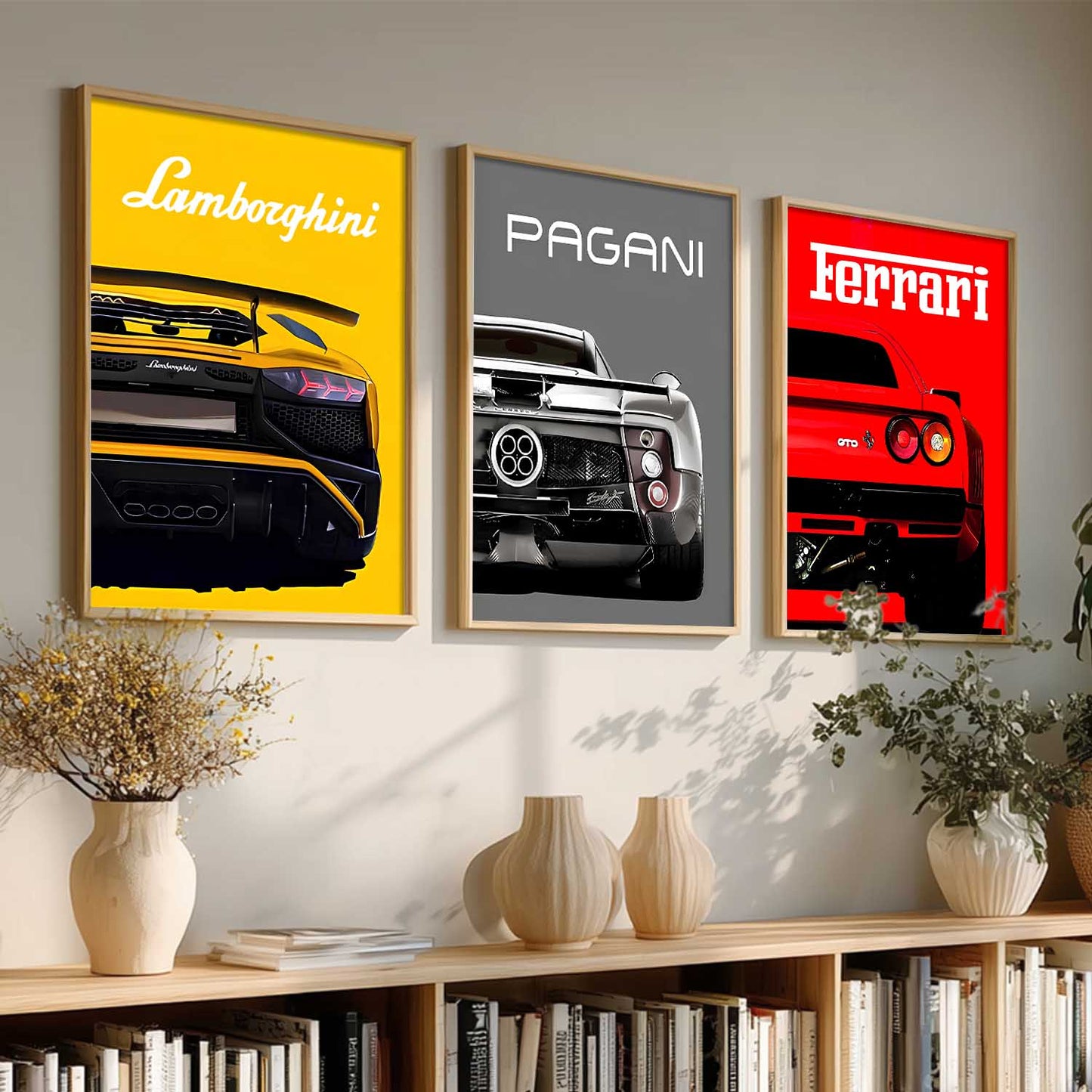 Big Lamborghini Ferrai Pagani Cars Wall Art Paintings for Living Room Bedroom
