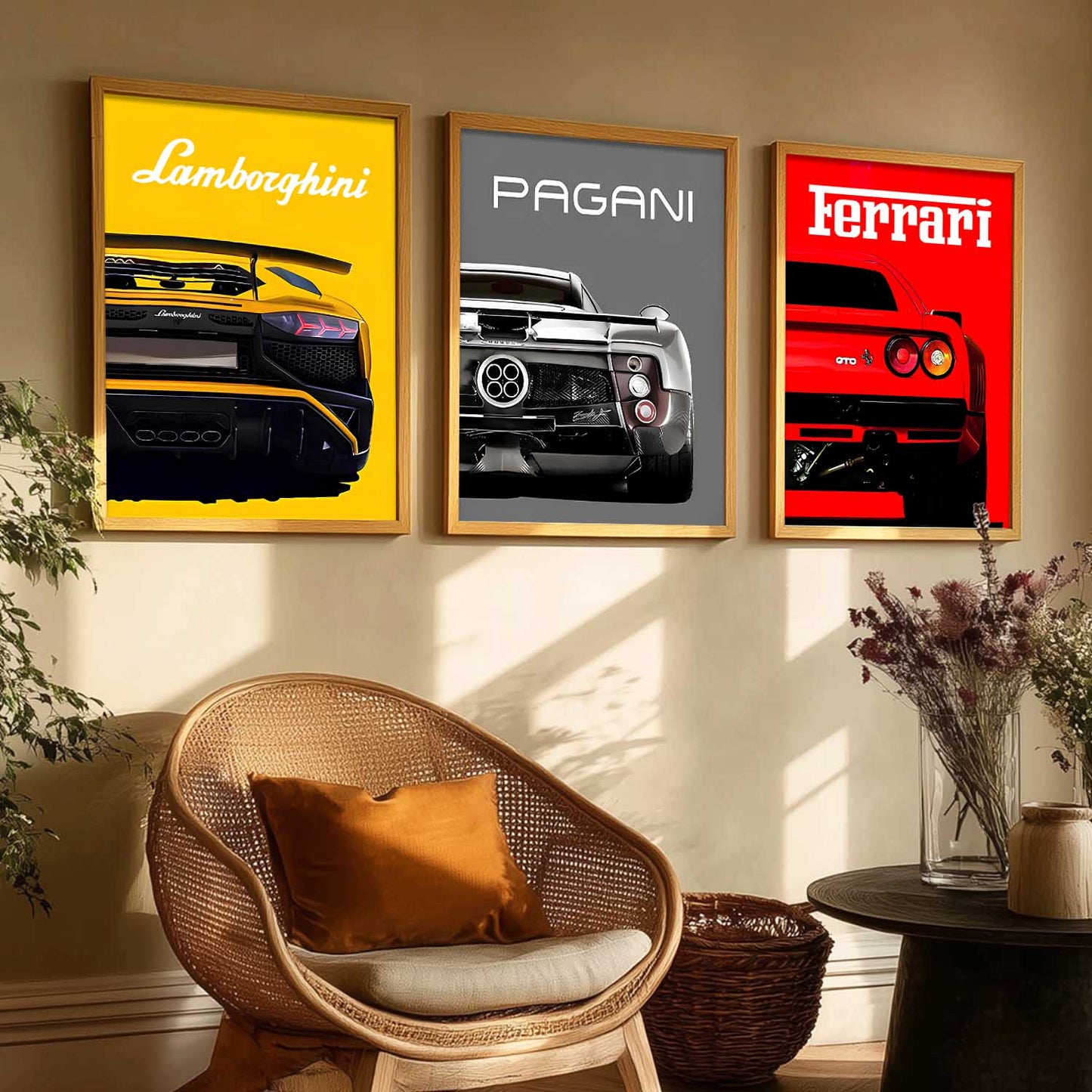 Big Lamborghini Ferrai Pagani Cars Wall Art Paintings for Living Room Bedroom