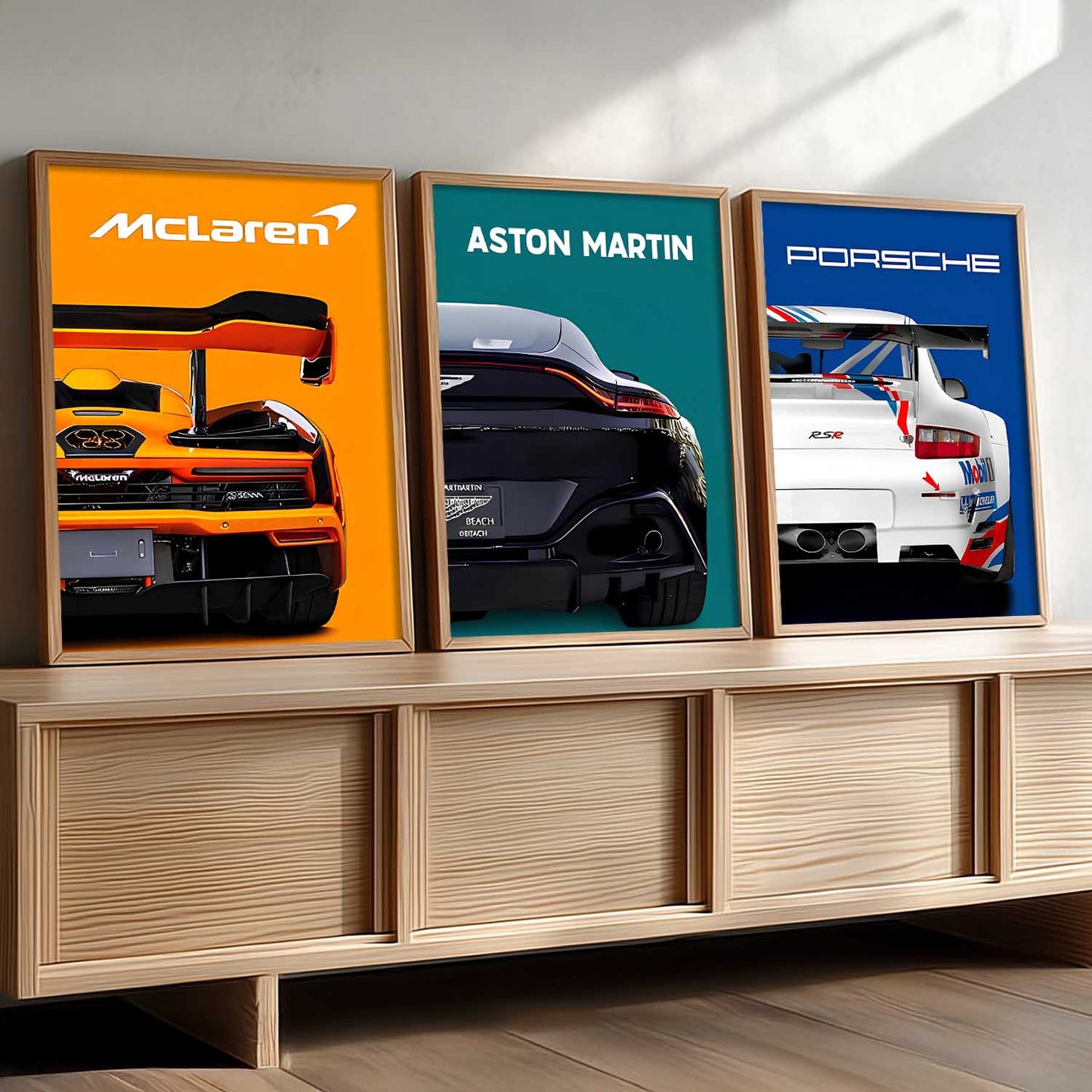 Big McLaren Porsche Aston Martin Cars Wall Art Paintings for Living Room Bedroom