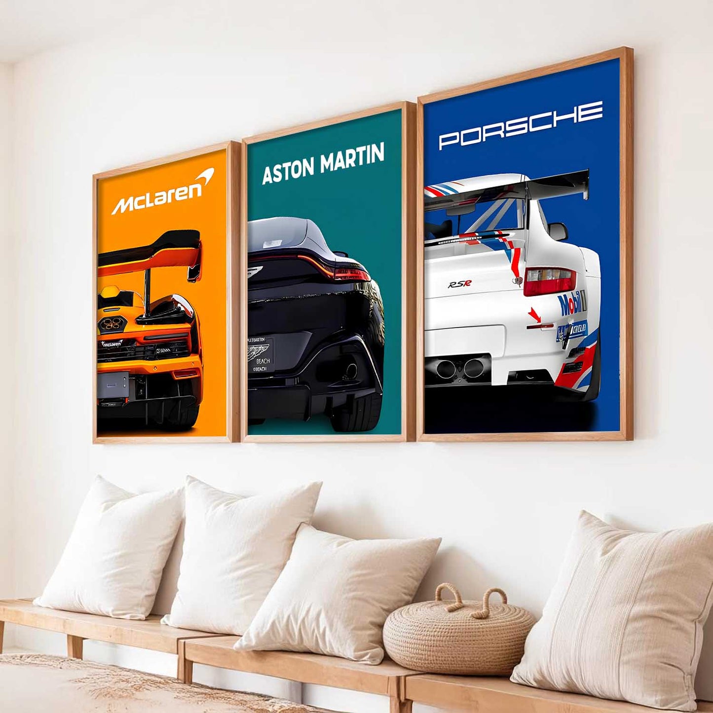 Big McLaren Porsche Aston Martin Cars Wall Art Paintings for Living Room Bedroom