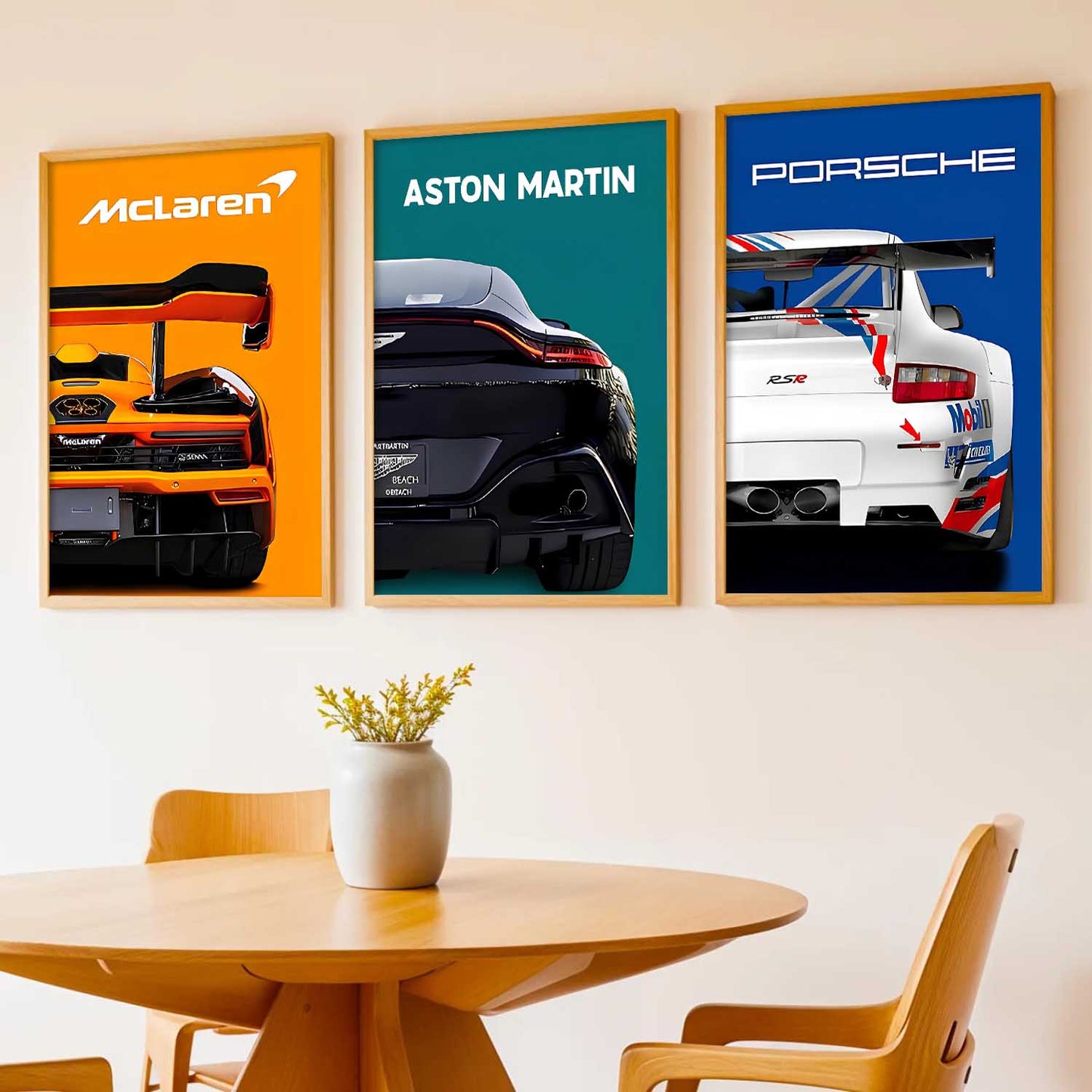 Big McLaren Porsche Aston Martin Cars Wall Art Paintings for Living Room Bedroom