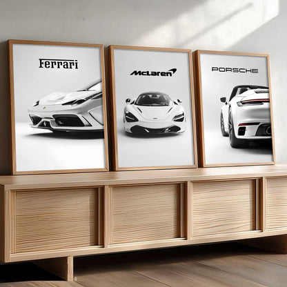 Big McLaren Ferrari Prosche Cars Wall Art Paintings for Living Room Bedroom