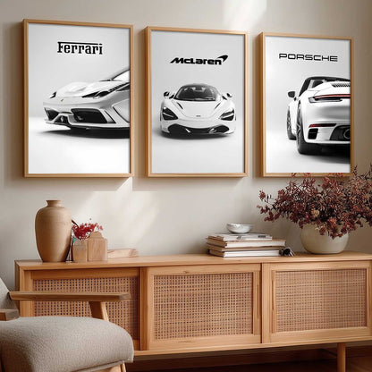 Big McLaren Ferrari Prosche Cars Wall Art Paintings for Living Room Bedroom