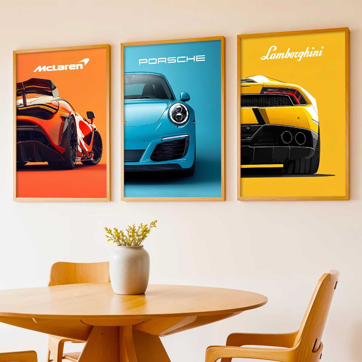 Big McLaren Lamborghini Porsche Cars Wall Art Paintings for Living Room Bedroom