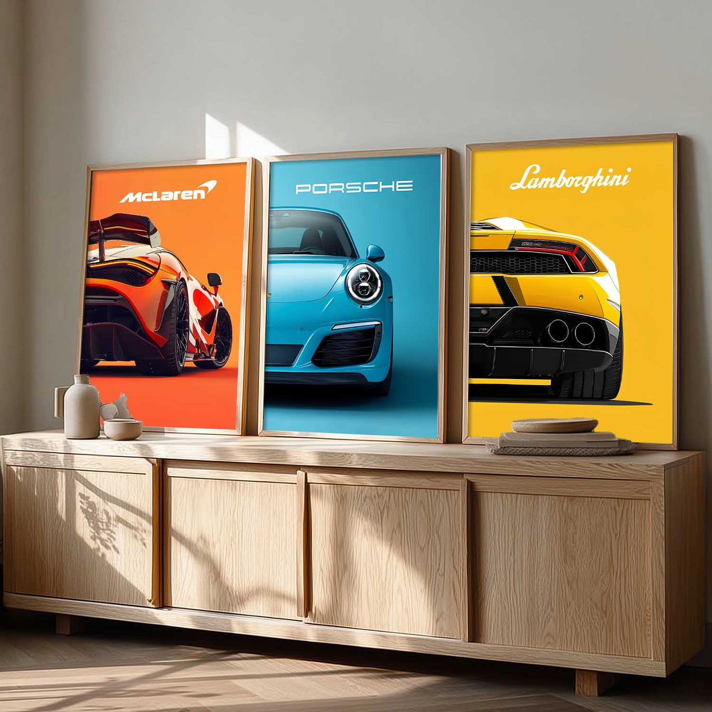 Big McLaren Lamborghini Porsche Cars Wall Art Paintings for Living Room Bedroom