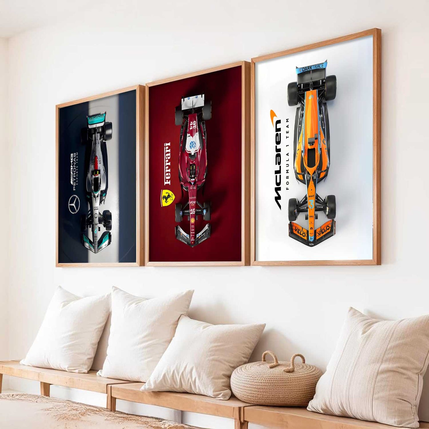 Big McLaren Ferrai Mercedes F1 Cars Wall Art Paintings for Living Room Bedroom