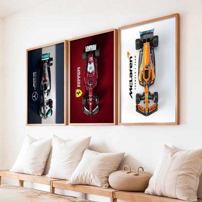 Big McLaren Ferrai Mercedes F1 Cars Wall Art Paintings for Living Room Bedroom