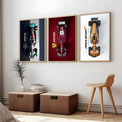 Big McLaren Ferrai Mercedes F1 Cars Wall Art Paintings for Living Room Bedroom