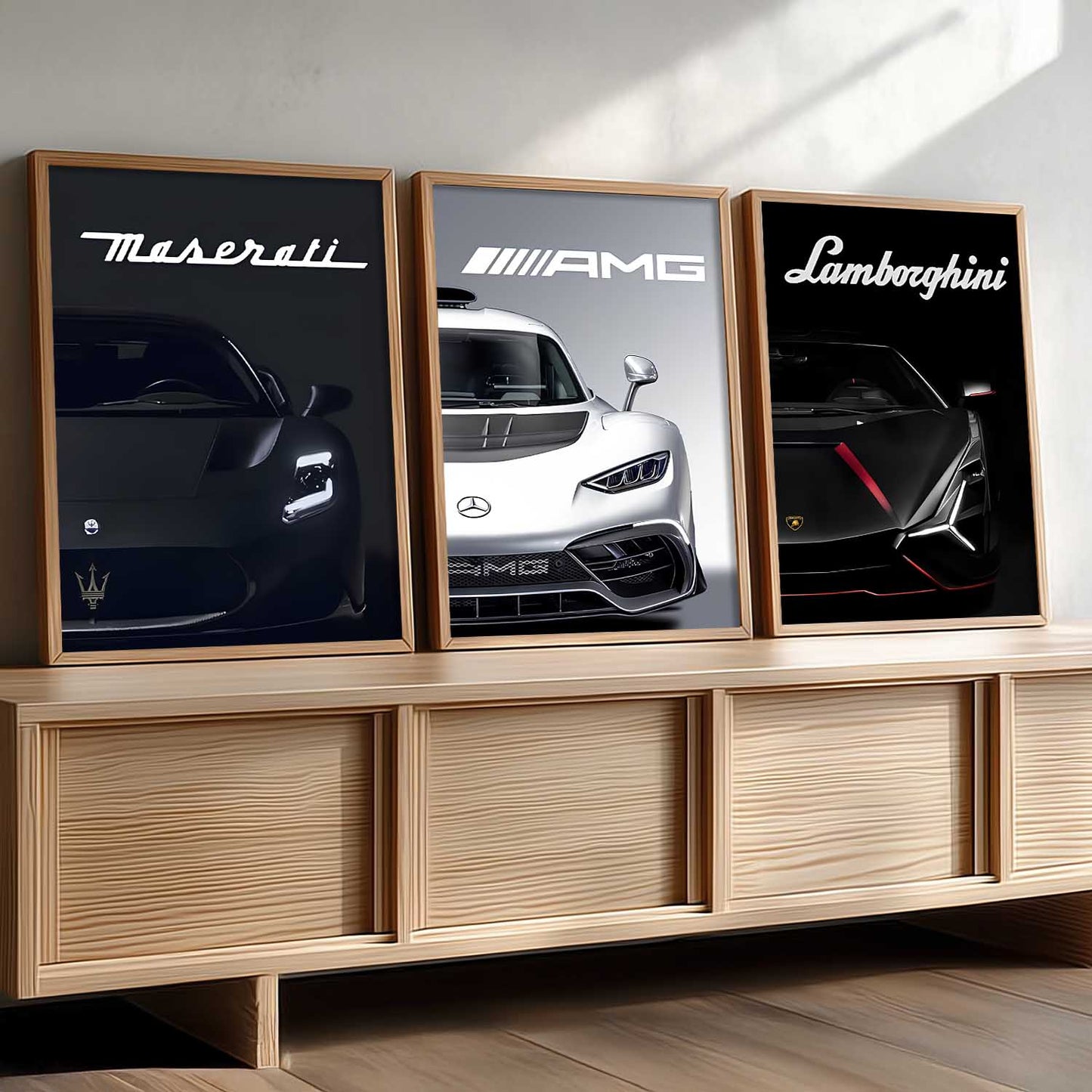 Big Lamborghini Maserati Mercedes AMG Cars Wall Art Paintings for Living Room Bedroom