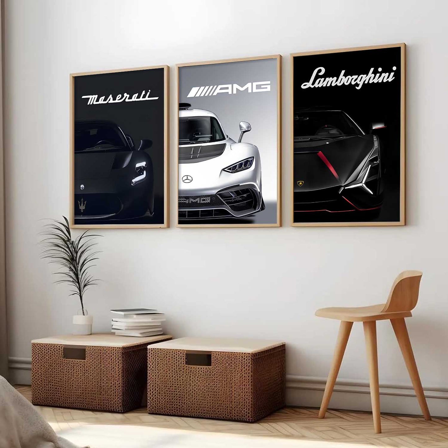 Big Lamborghini Maserati Mercedes AMG Cars Wall Art Paintings for Living Room Bedroom