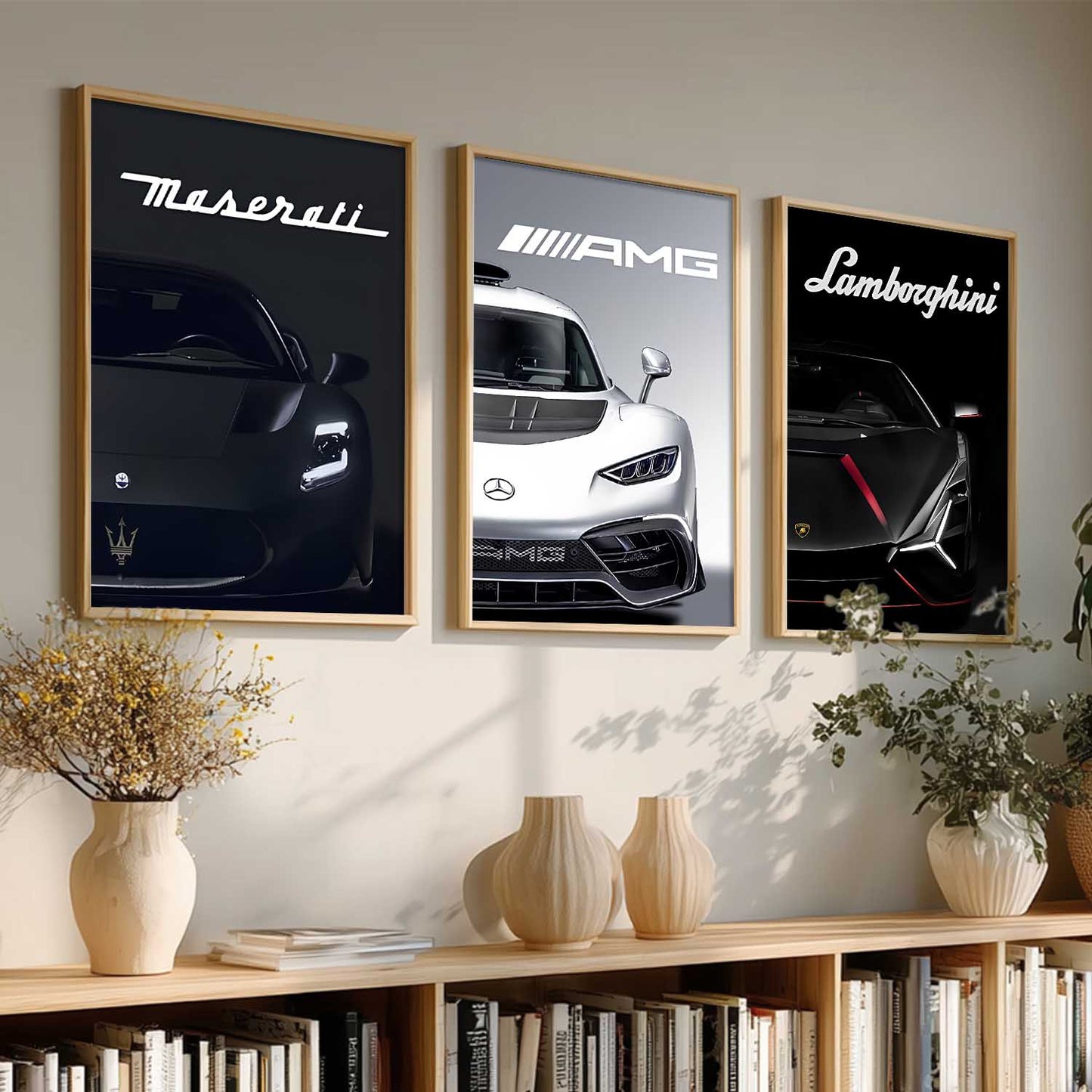 Big Lamborghini Maserati Mercedes AMG Cars Wall Art Paintings for Living Room Bedroom