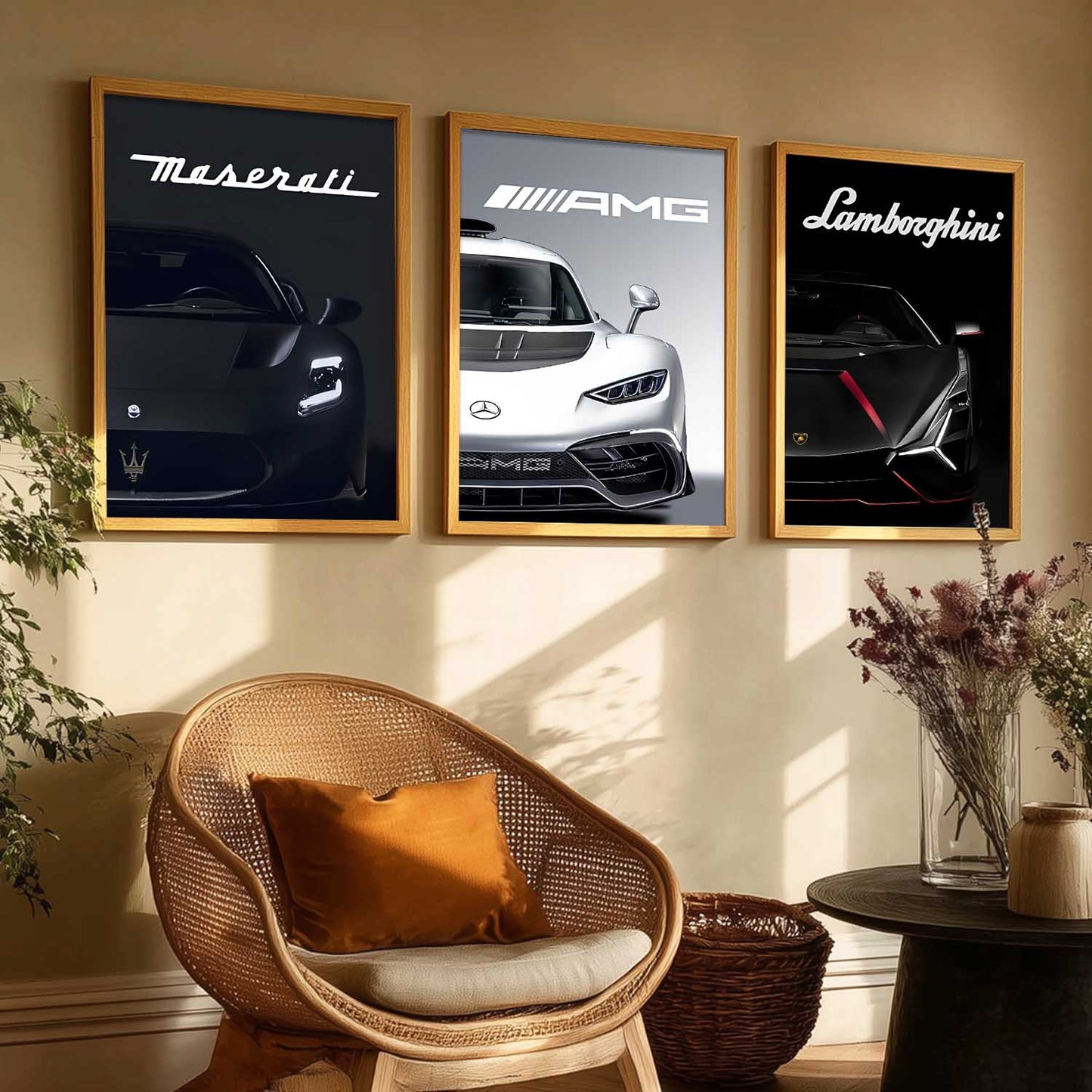 Big Lamborghini Maserati Mercedes AMG Cars Wall Art Paintings for Living Room Bedroom