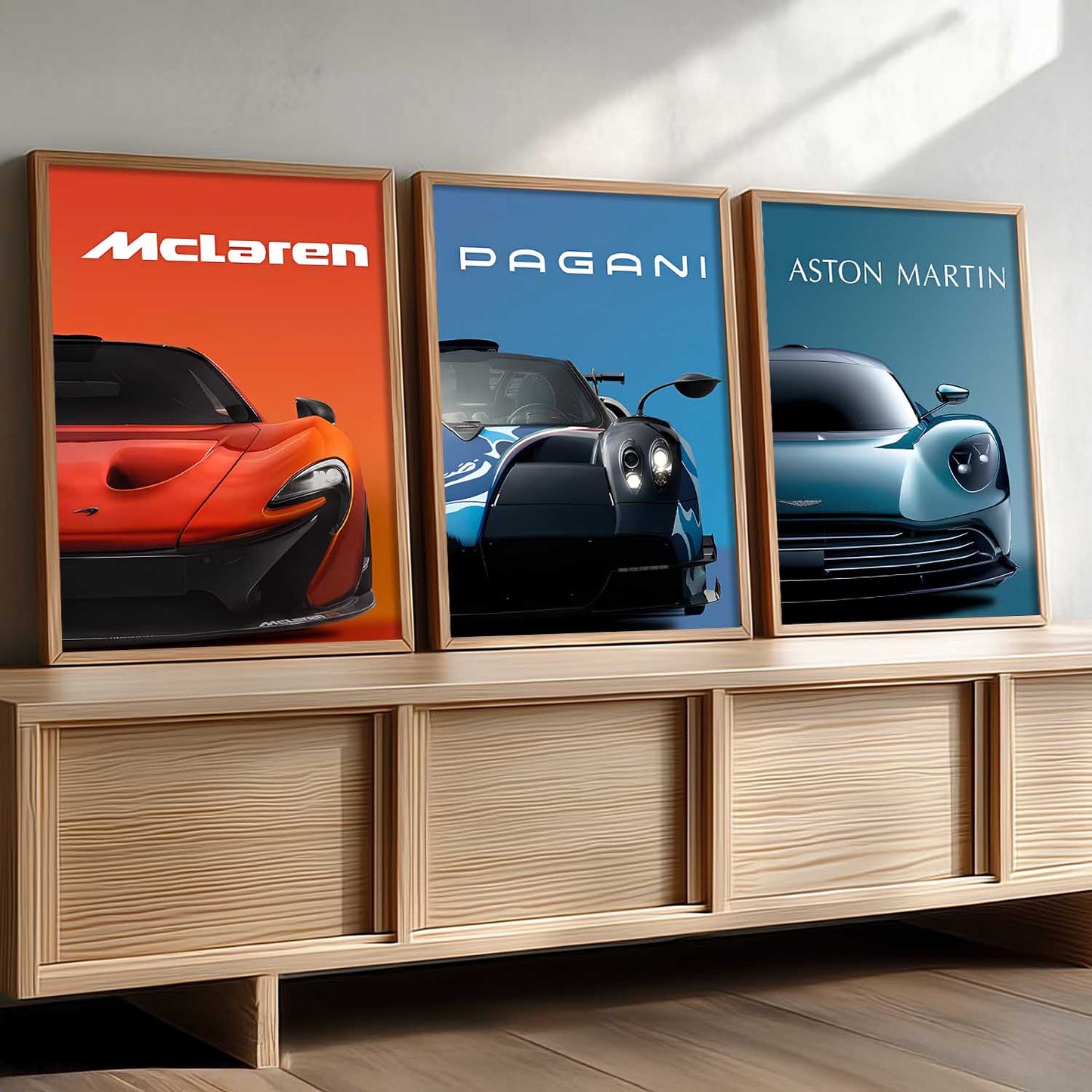 Big McLaren Pagani Aston Martin Cars Wall Art Paintings for Living Room Bedroom