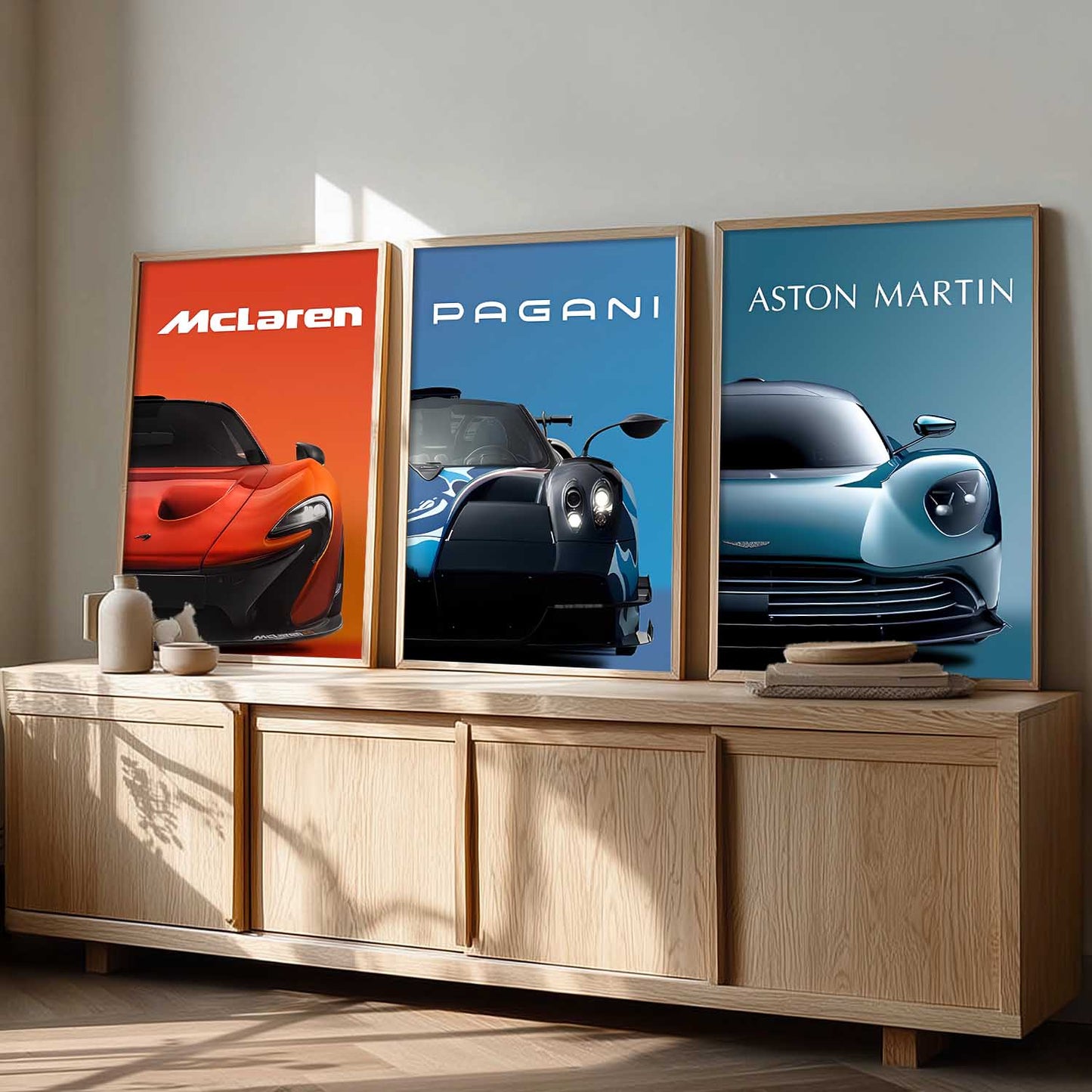 Big McLaren Pagani Aston Martin Cars Wall Art Paintings for Living Room Bedroom