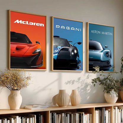 Big McLaren Pagani Aston Martin Cars Wall Art Paintings for Living Room Bedroom