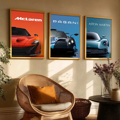 Big McLaren Pagani Aston Martin Cars Wall Art Paintings for Living Room Bedroom