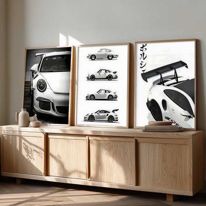 Big Porsche 911 GT3RS Cars Wall Art Paintings for Living Room Bedroom