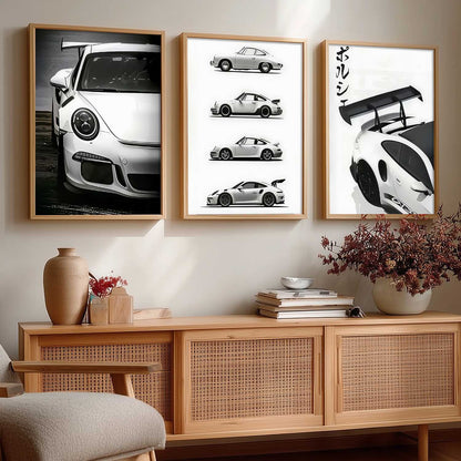 Big Porsche 911 GT3RS Cars Wall Art Paintings for Living Room Bedroom