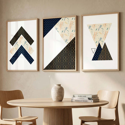Contemporary Abstract Wall Art - Modern Geometric Art Framed Posters and Prints