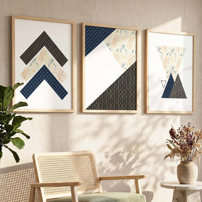 Contemporary Abstract Wall Art - Modern Geometric Art Framed Posters and Prints