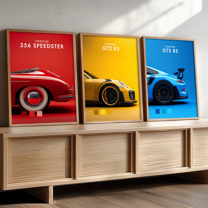 Big Porsche GT3RS Cars Wall Art Paintings for Living Room Bedroom