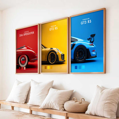 Big Porsche GT3RS Cars Wall Art Paintings for Living Room Bedroom