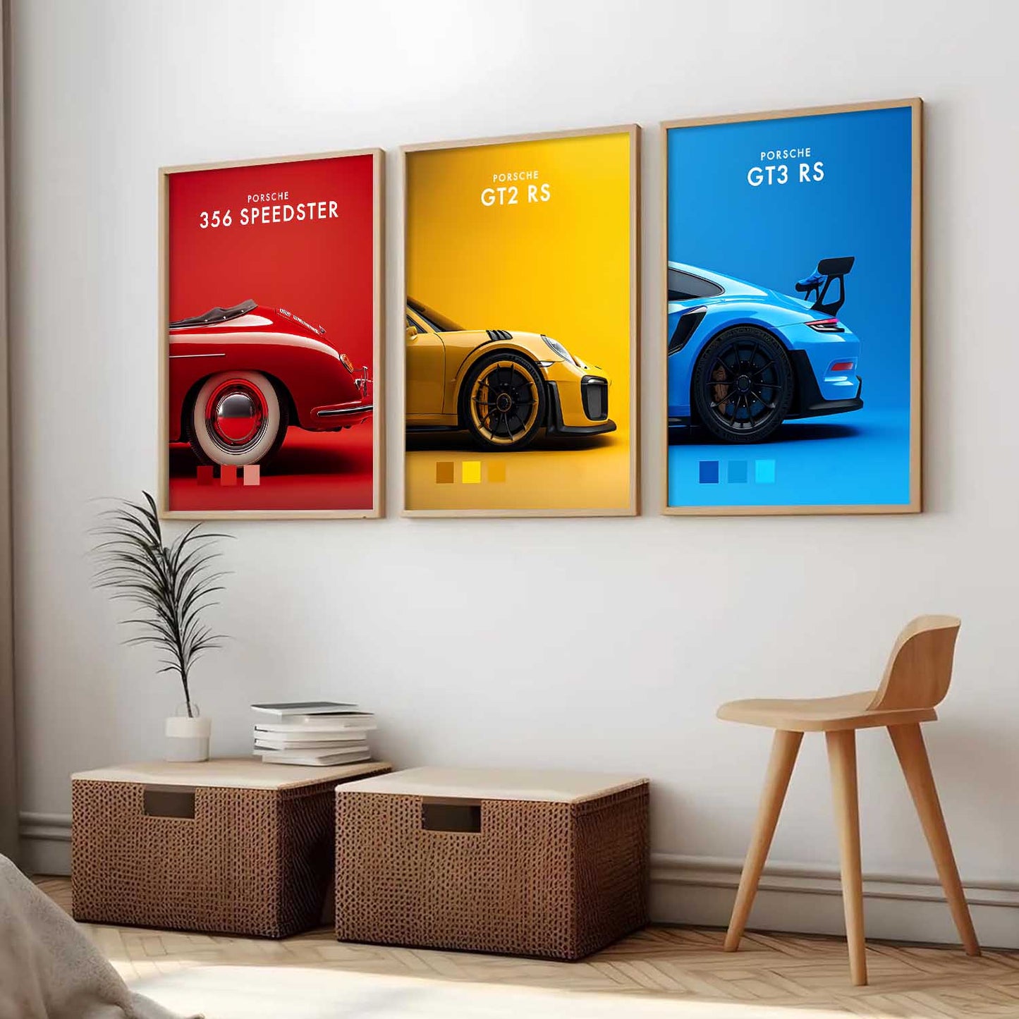 Big Porsche GT3RS Cars Wall Art Paintings for Living Room Bedroom
