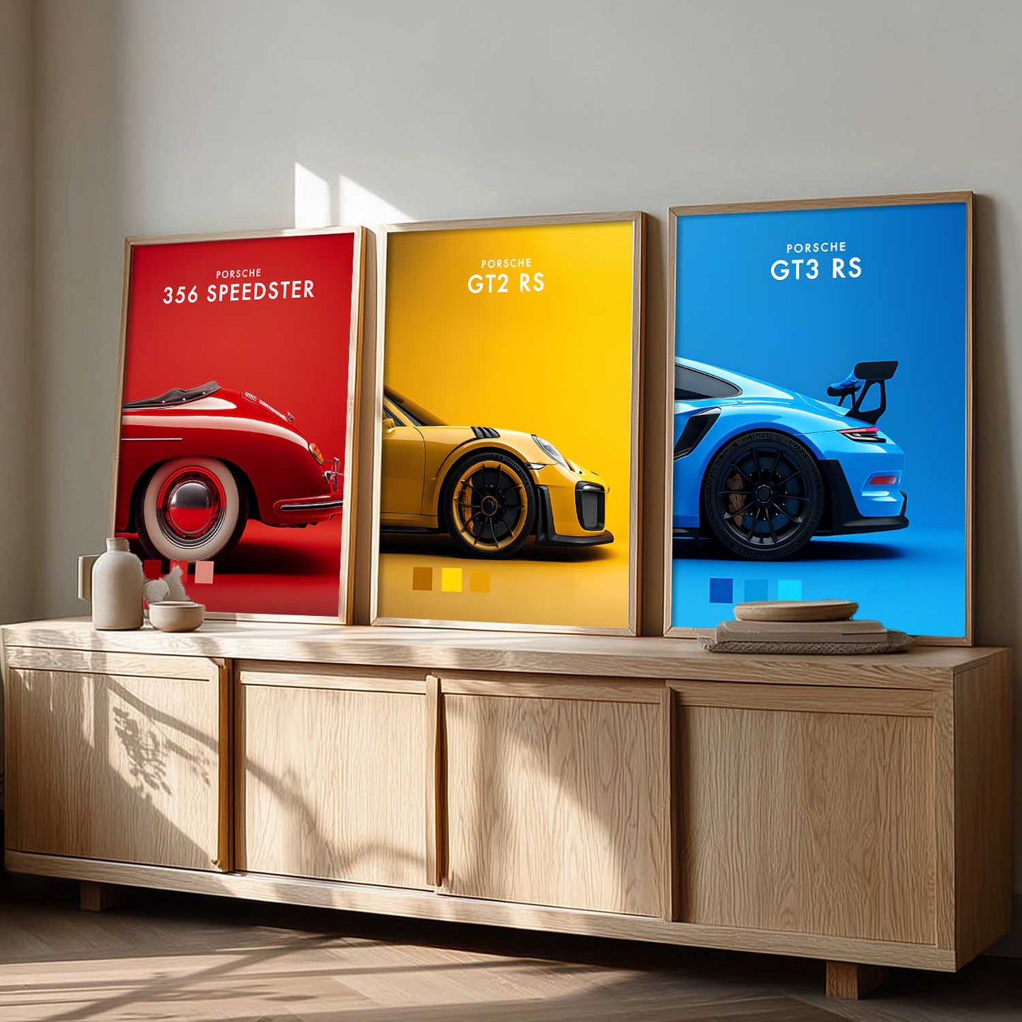 Big Porsche GT3RS Cars Wall Art Paintings for Living Room Bedroom