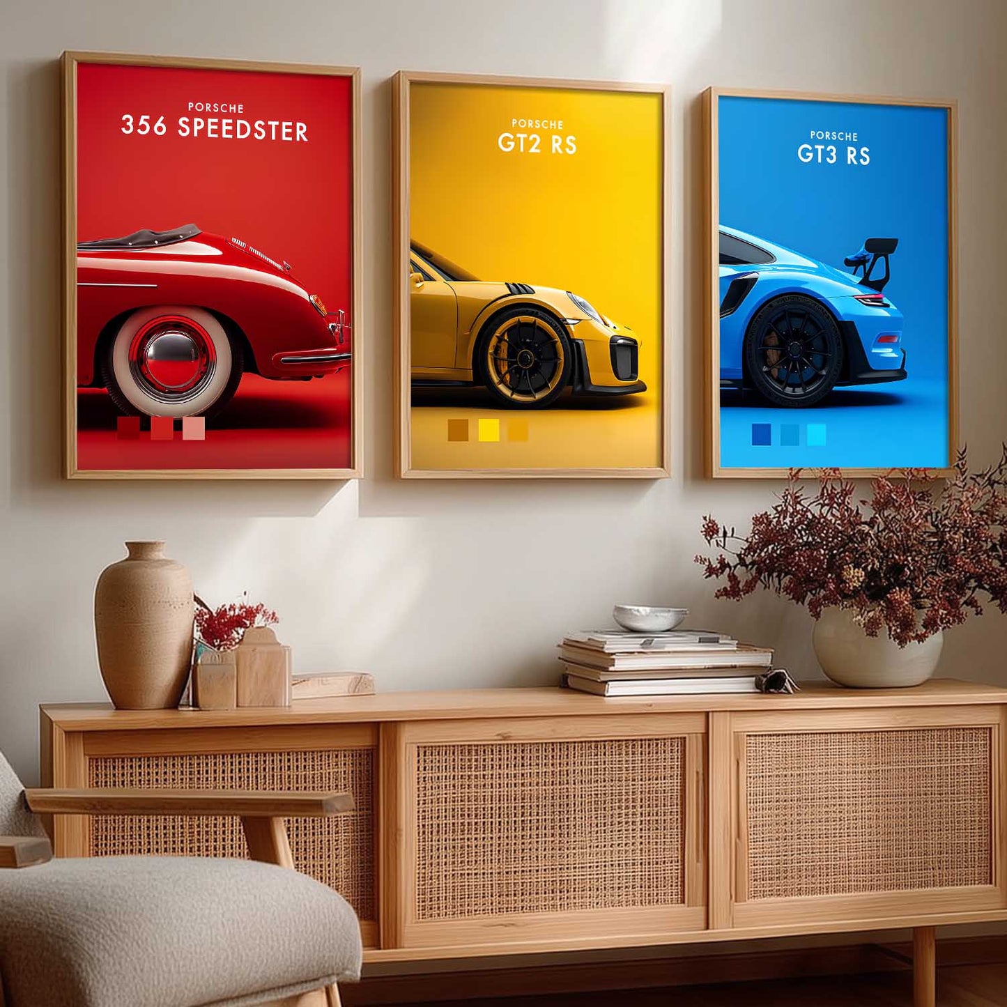 Big Porsche GT3RS Cars Wall Art Paintings for Living Room Bedroom