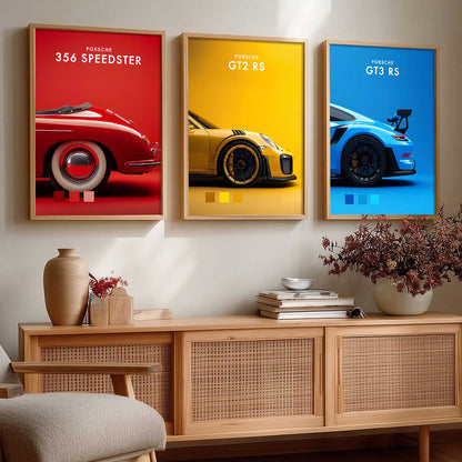 Big Porsche GT3RS Cars Wall Art Paintings for Living Room Bedroom