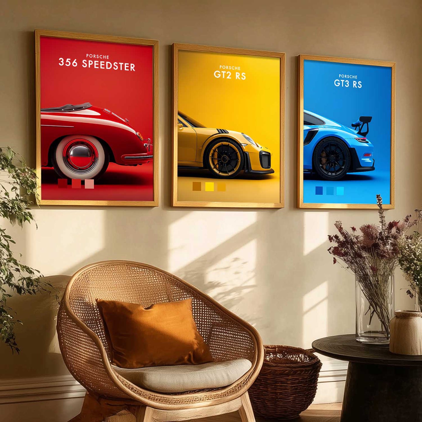 Big Porsche GT3RS Cars Wall Art Paintings for Living Room Bedroom