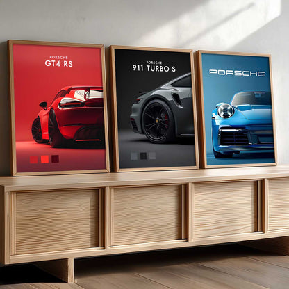 Big Porsche 911TURBO GT4RS Cars Wall Art Paintings for Living Room Bedroom