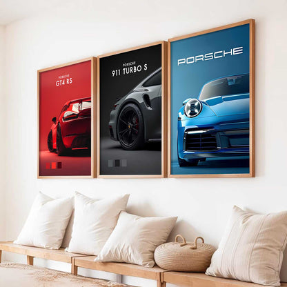 Big Porsche 911TURBO GT4RS Cars Wall Art Paintings for Living Room Bedroom
