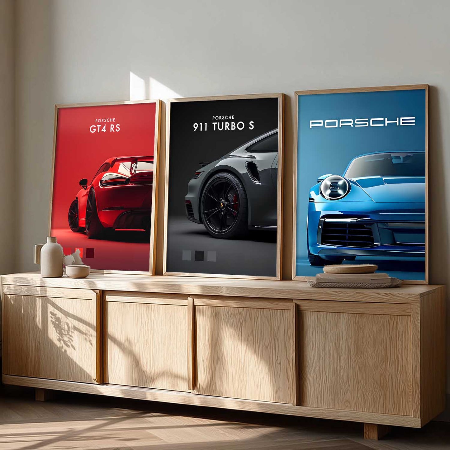 Big Porsche 911TURBO GT4RS Cars Wall Art Paintings for Living Room Bedroom