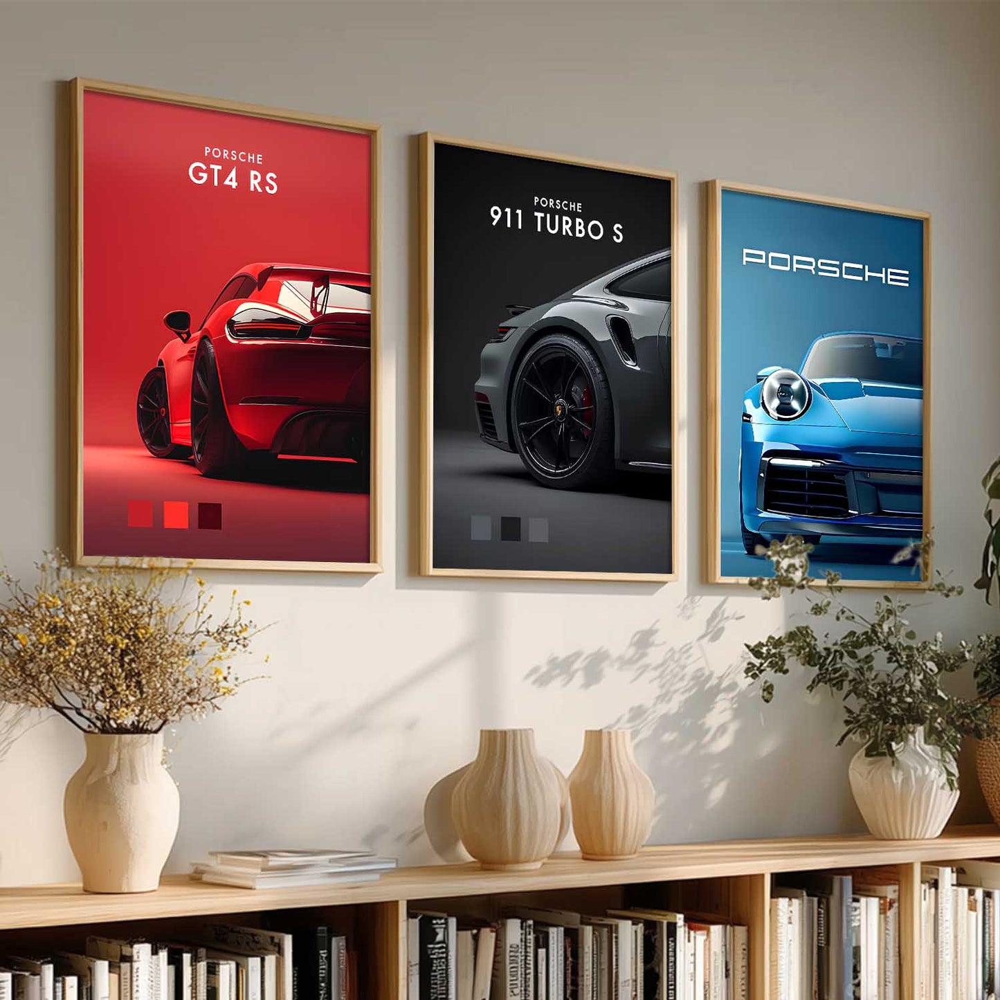Big Porsche 911TURBO GT4RS Cars Wall Art Paintings for Living Room Bedroom