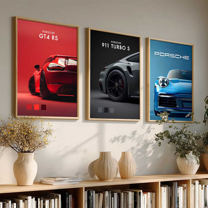 Big Porsche 911TURBO GT4RS Cars Wall Art Paintings for Living Room Bedroom
