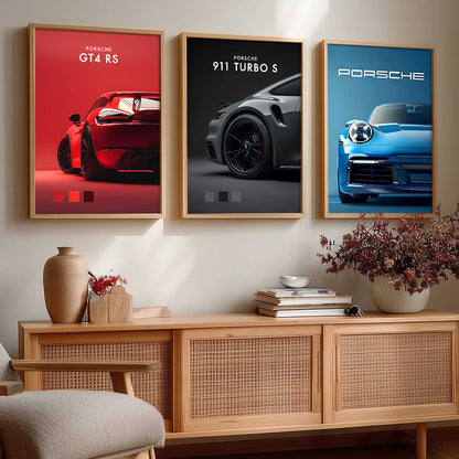 Big Porsche 911TURBO GT4RS Cars Wall Art Paintings for Living Room Bedroom