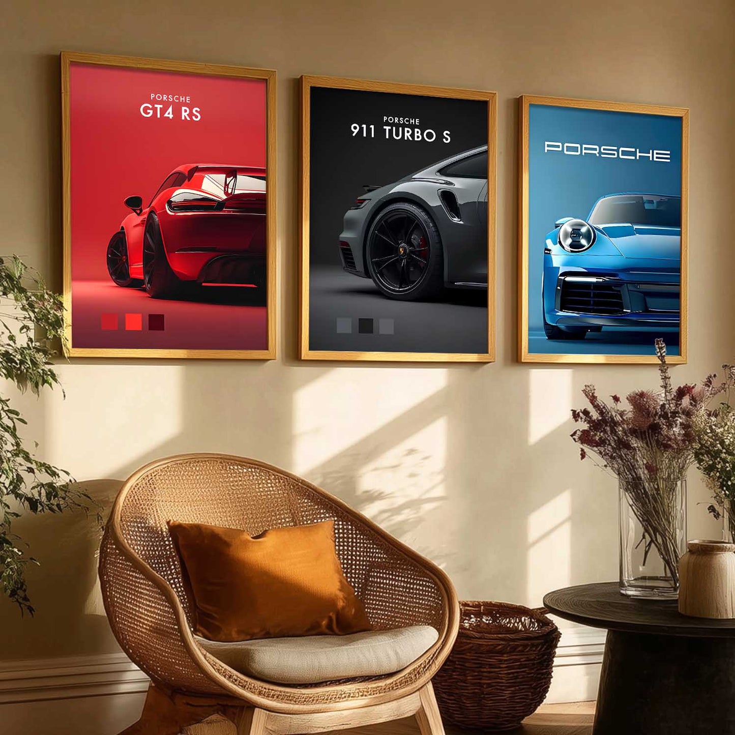 Big Porsche 911TURBO GT4RS Cars Wall Art Paintings for Living Room Bedroom